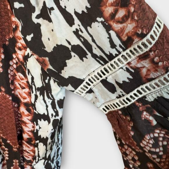 Tart Collection Multi-Color Snake Printnt Off Shoulder Blouse - Picture 3 of 6